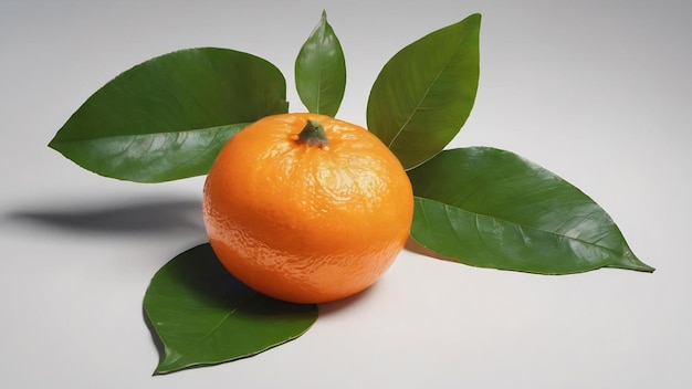 Mandarina de bandera y hojas