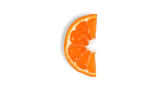 Mandarina sobre un fondo blanco. Foto de alta calidad