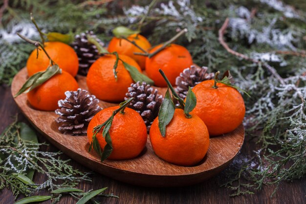 Mandarinas como presente Decoração tradicional de Natal