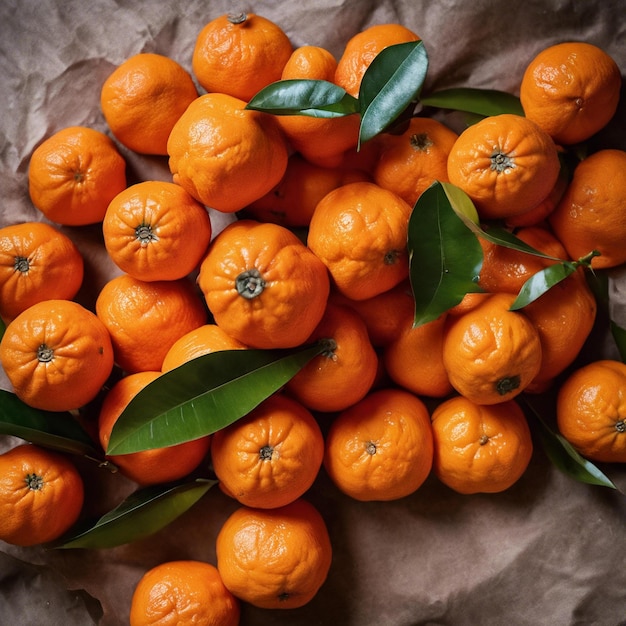 Mandarinas frescas recogidas