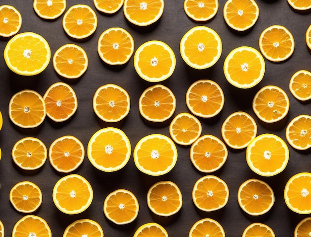 mandarinas y naranjas sobre un fondo plano
