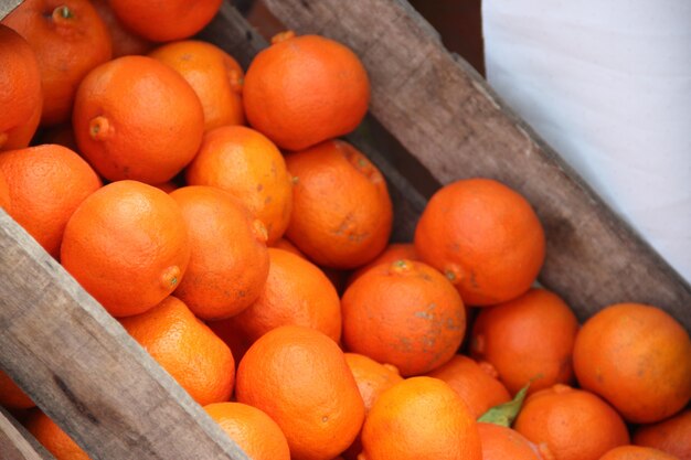 Mandarinas orgánicas en la feria