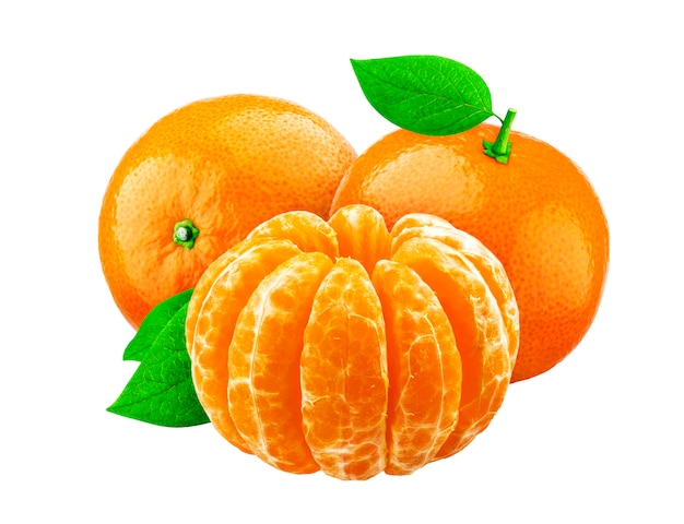 Mandarine lokalisiert auf weißem Hintergrund