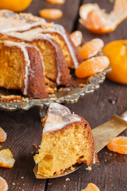 Mandarinenkuchen mit Vanille. Weihnachtsbacken.