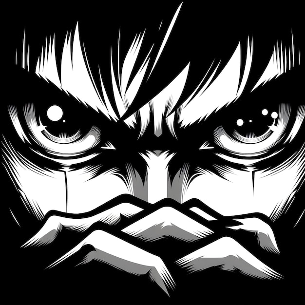 Foto manga horror face estilo de anime