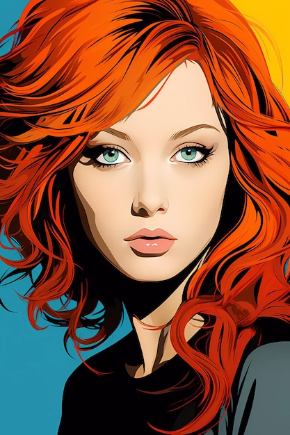 Manga Pop Sensation Comics Girl Portrait en Pop Art y Manga Style Illustration AI Generated