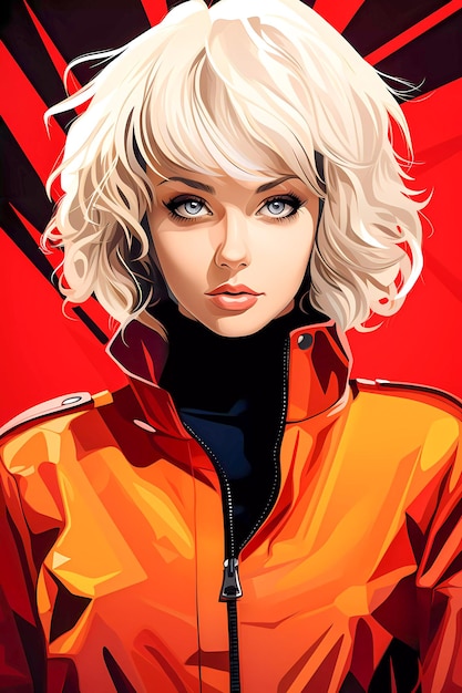 Manga Pop Sensation Comics Retrato de garota em arte pop e ilustração de estilo mangá gerada por IA