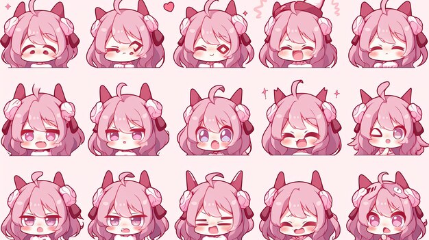 manga süßes Emoticon-Set