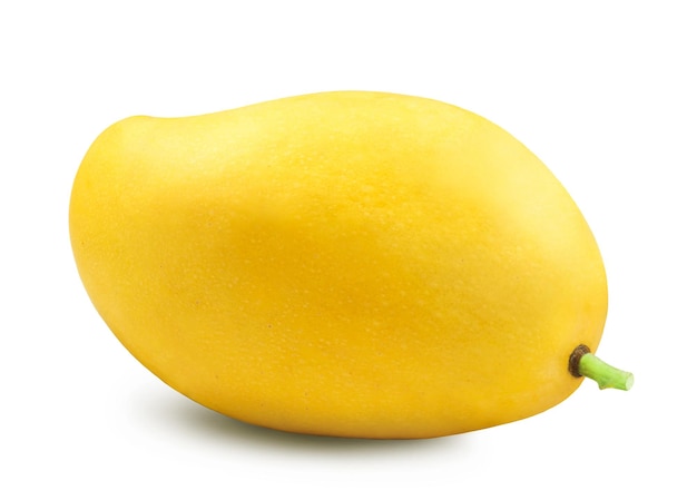 Mango amarillo maduro aislado sobre fondo blanco.