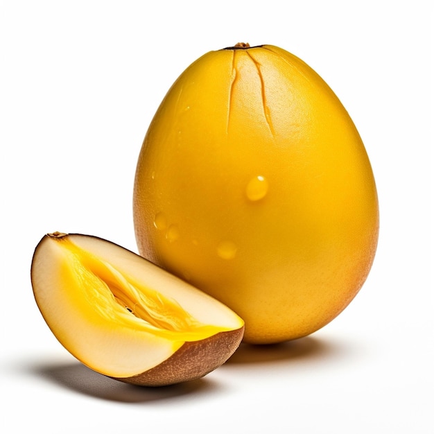 Un mango amarillo con la palabra mango.