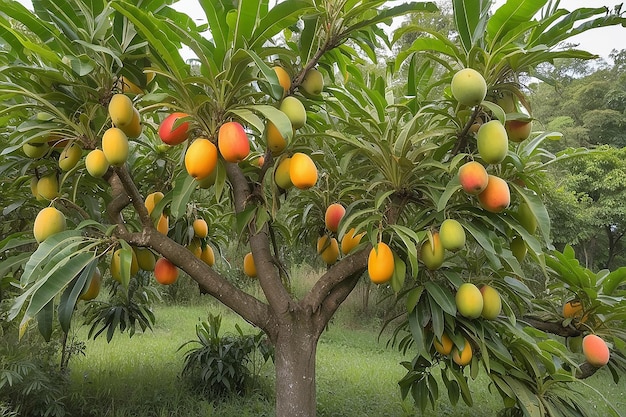 Mango-Baum mit reifenden Früchten