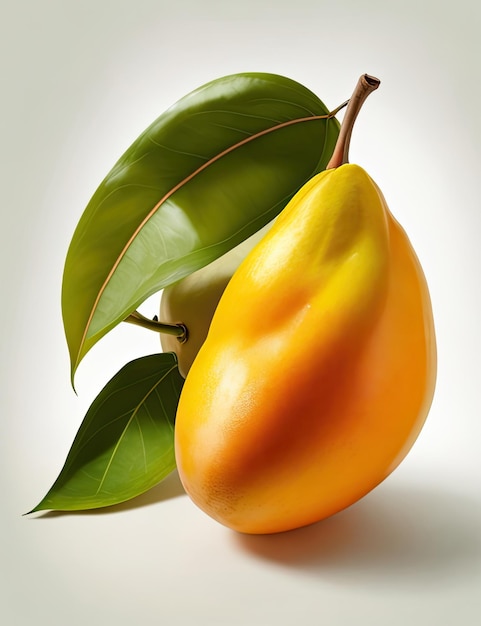 Mango fruta aislado sobre fondo blanco 3d render ilustración