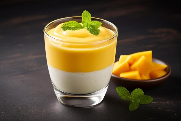 Foto mango lassi ou iogurte