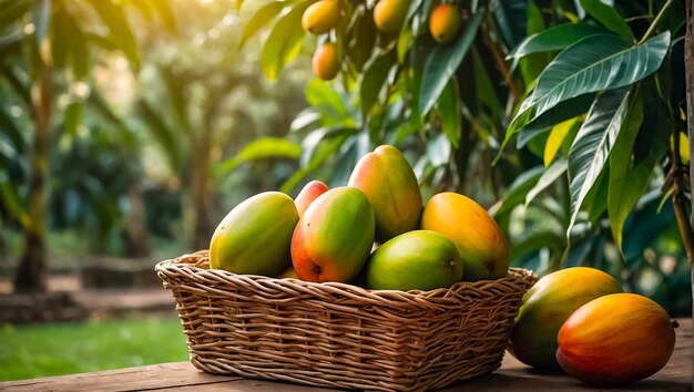 El mango maduro cosecha el jardín.