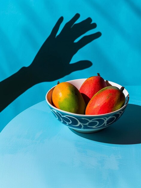 Mango maduro fruta fresca deliciosa em um fundo isolado em mãos produto dietético saudável