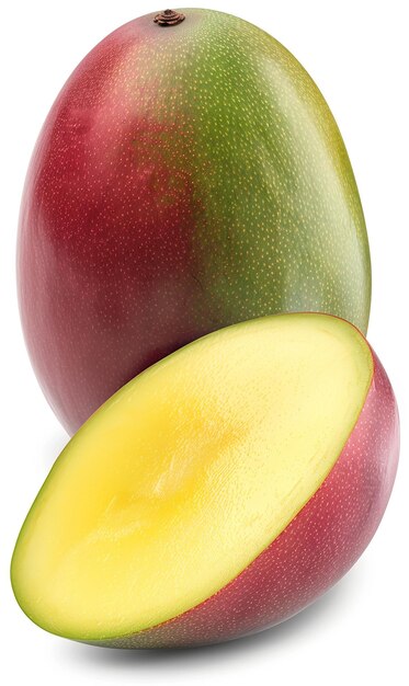 Foto mango maduro fruta fresca deliciosa em um fundo isolado em mãos produto dietético saudável