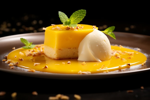 Mango-Safran-Dessert