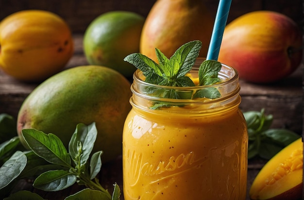 Mango-Smoothie aus dem Mason-Glas