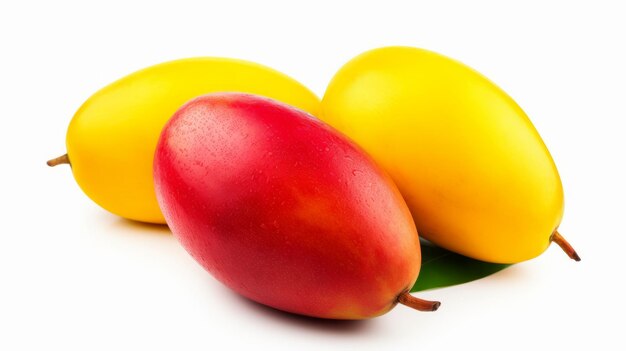 Mango vibrante Una fruta colorida aislada sobre un fondo blanco