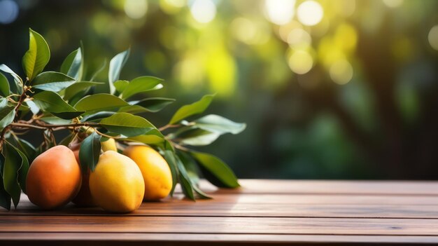 Mangos auf einem Holztisch