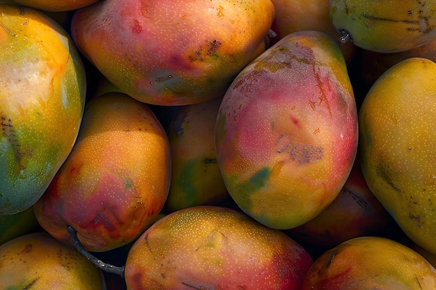 Mangos maduros em pilha de perto