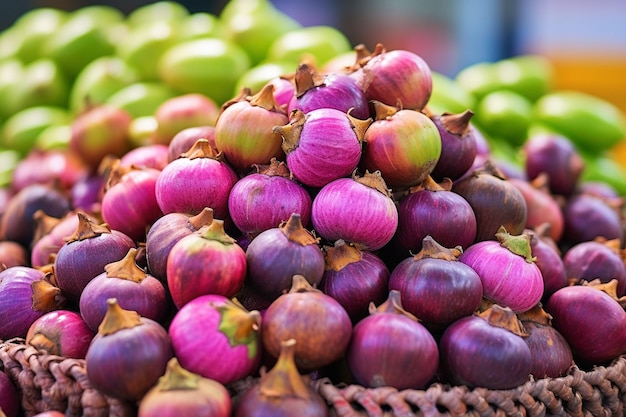 Mangosteen es una fruta tailandesa popular