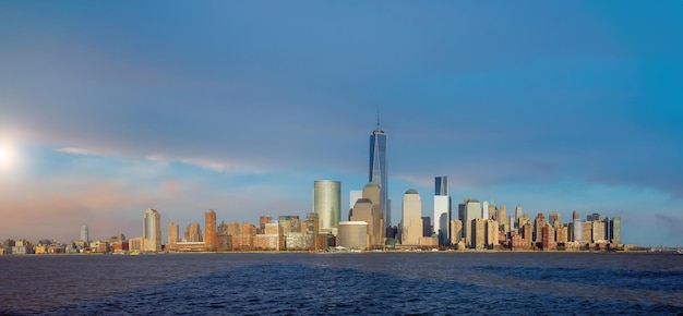 Manhattan City Skyline Stadtbild von New York aus New Jersey