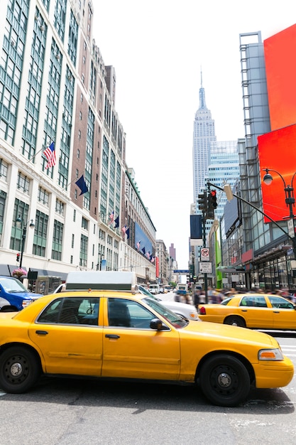 Manhattan New York New York city Táxi amarelo nos