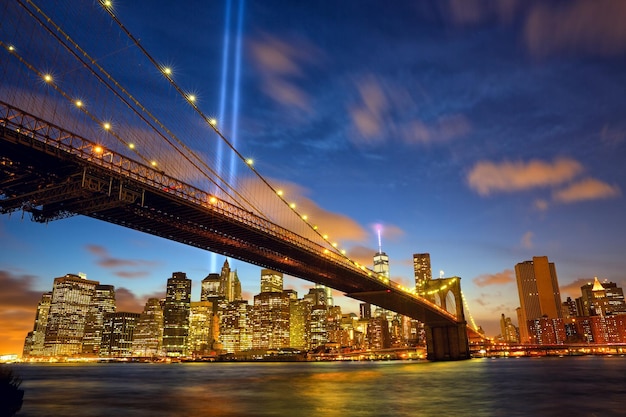 Manhattan de Nueva York en memoria del 11 de septiembre