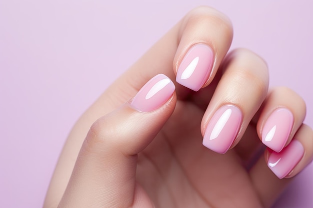 Manicura femenina rosa de moda.