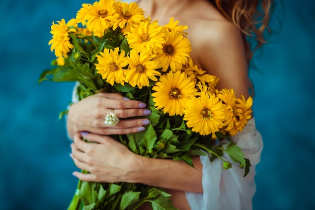 manicure bonito fina azul flor