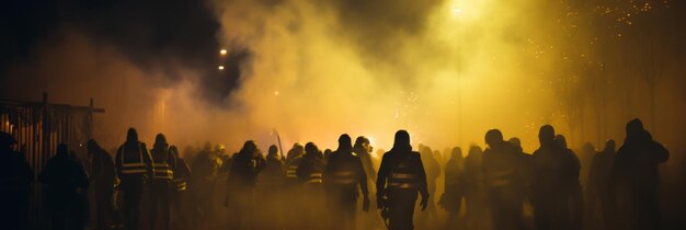 Manifestantes de coletes amarelos