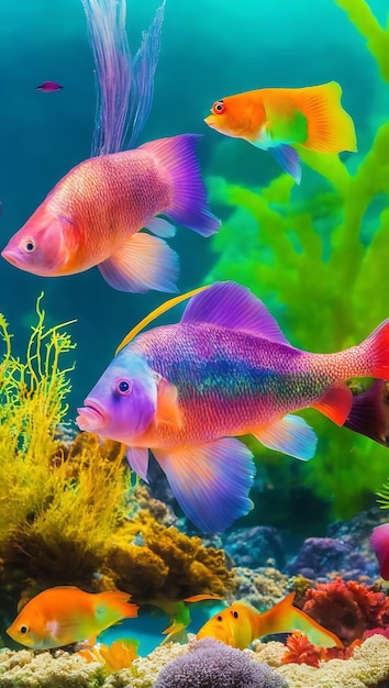 Manipulación de peces de colores en el acuario generativo ai