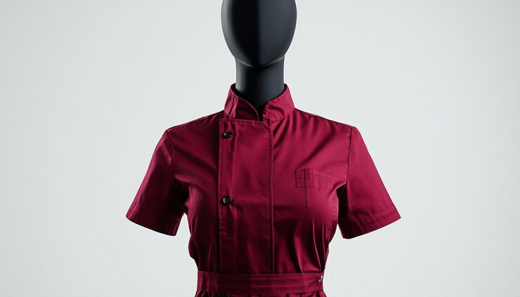 un maniquí con una camisa roja con la palabra t en ella