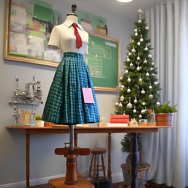 Un maniquí con corbata roja sobre un maniquí.