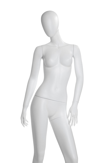 Maniquí de mujer de ropa aislado en el blanco aislado sobre fondo blanco.