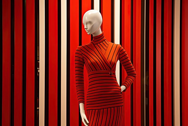 maniquí que muestra ropa roja