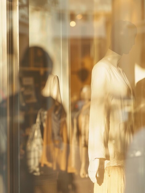 Foto maniquíes con un maniquí en la ventana