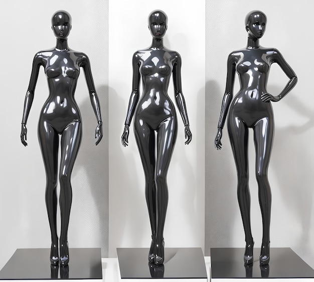 Maniquines de plástico de chicas elegantes arte monumental de mujeres elegantes diseño de moda de modelos en diferentes poses