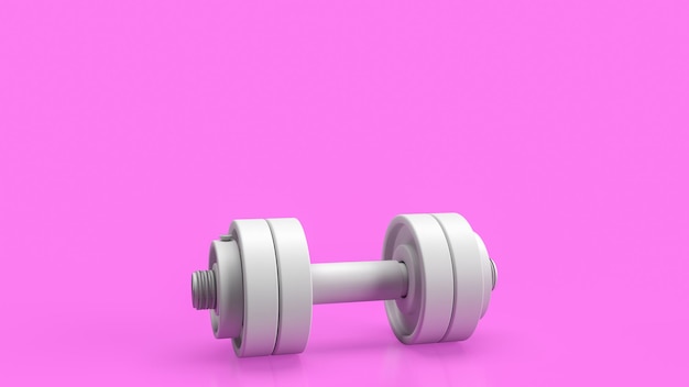 La manivela blanca para el concepto de salud o fitness renderización 3D
