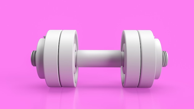 La manivela blanca para el concepto de salud o fitness renderización 3D