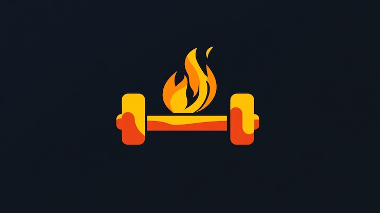Foto una manivela con llamas en la parte superior diseñada como un logotipo