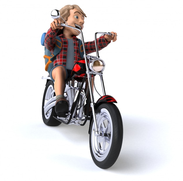 Mann allein reisender Rucksacktourist - 3D-Illustration