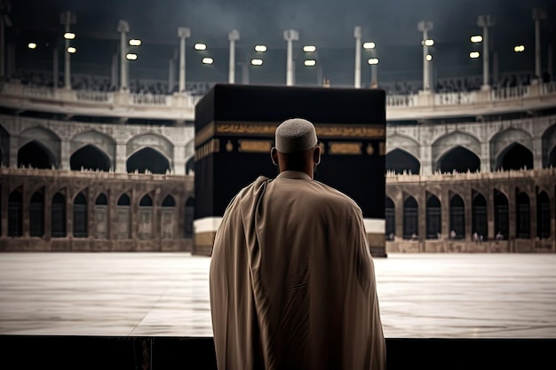 Mann blickt auf die Kaaba