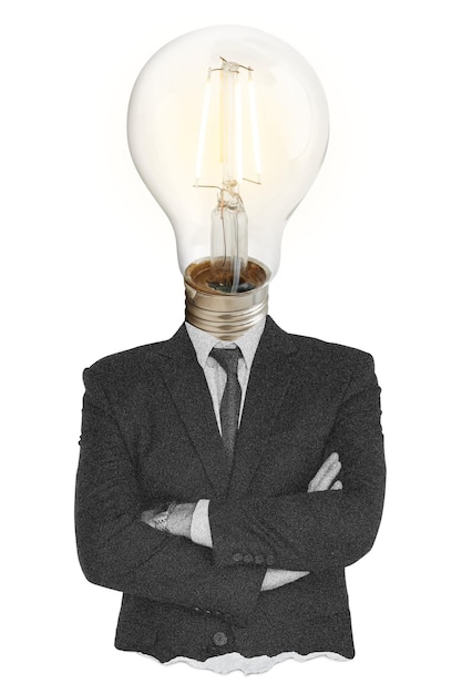 Mann Glühbirne png frische Idee Konzept auf transparentem Hintergrund