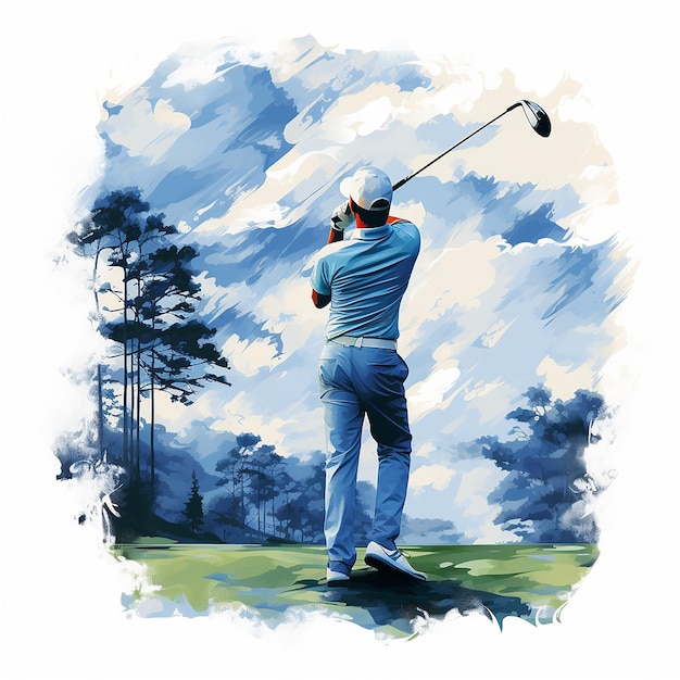 Foto mann golfspieler flache design-vektor-illustration
