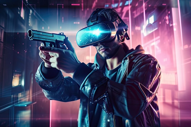 Mann im virtuellen Metaverse