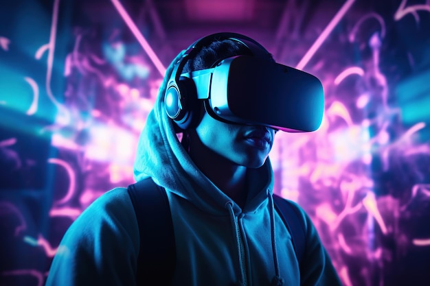 Mann im VR-Headset