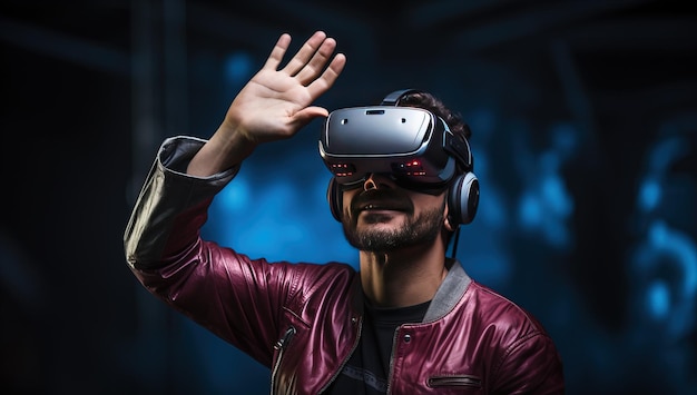 Mann mit Virtual-Reality-Brille Konzept der Zukunftstechnologie