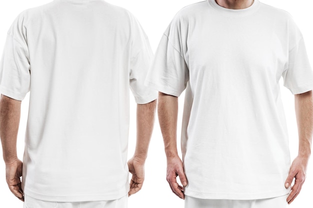 Mann mit weißem T-Shirt mit einem leeren Raum für das Design
